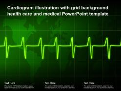 Cardiogram illustration with grid background health care and medical powerpoint template
