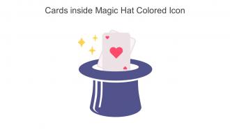 Cards Inside Magic Hat Colored Icon In Powerpoint Pptx Png And Editable Eps Format