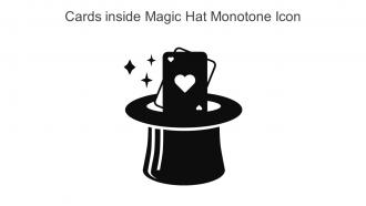 Cards Inside Magic Hat Monotone Icon In Powerpoint Pptx Png And Editable Eps Format