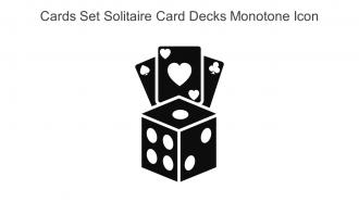 Cards Set Solitaire Card Decks Monotone Icon In Powerpoint Pptx Png And Editable Eps Format