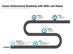 Career achievement roadmap with skills and values