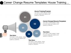 Career change resume templates house training program cash traffic cpb