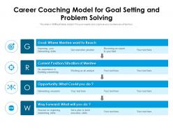 Career coaching model for goal setting and problem solving