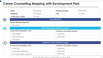 Career Counselling Mapping With Development Plan