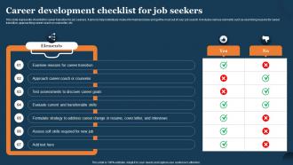 Career Development Checklist For Job Seekers