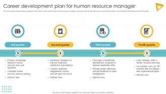 Career Development Plan For Human Resource Manager