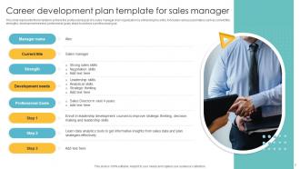 Career Development Plan For Managers Powerpoint PPT Template Bundles Engaging Editable