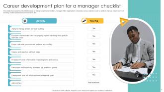 Career Development Plan For Managers Powerpoint PPT Template Bundles Pre-designed Editable