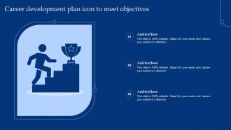 Career Development Plan Icon To Meet Objectives