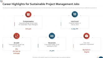 Career Highlights For Sustainable Project Management Jobs