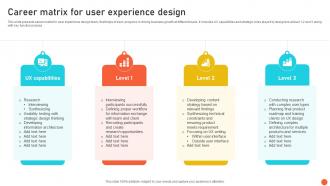 Career Matrix For User Experience Design