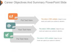 Career Objectives And Summary Powerpoint Slide