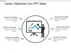 Career objectives icon ppt ideas