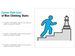 Career path icon of man climbing stairs