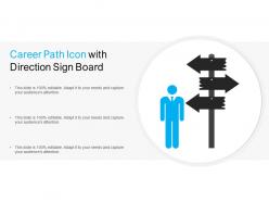 Career path icon with direction sign board