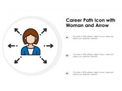 Career path icon with woman and arrow