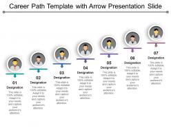 Career path template with arrow presentation slide