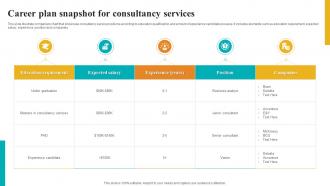 Career Plan Snapshot For Consultancy Services