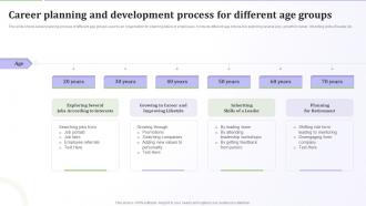 Career Planning And Development Process For Different Age Groups