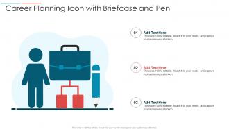 Career Planning Icon With Briefcase And Pen
