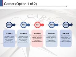 Career process timeline ppt powerpoint presentation slides graphic images