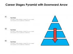 Career stages pyramid with downward arrow