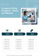 Caregiver Hiring Proposal Vision And Mission One Pager Sample Example Document