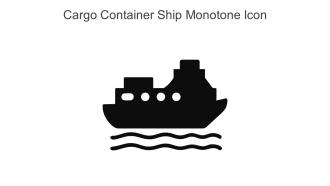 Cargo Container Ship Monotone Icon in powerpoint pptx png and editable eps format