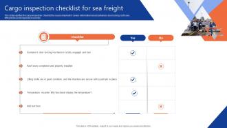 Cargo Inspection Checklist For Sea Freight