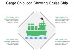 Cargo ship icon showing cruise ship