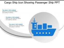 Cargo Ship Icon Showing Passenger Ship Ppt