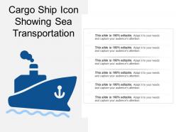 Cargo Ship Icon Showing Sea Transportation