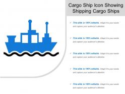 Cargo ship icon showing shipping cargo ships