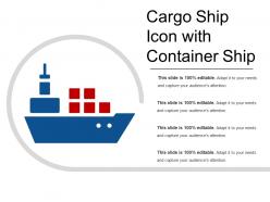 Cargo ship icon with container ship