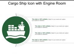 Cargo Ship Icon With Engine Room