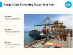 Cargo ships container containing gantry unloading material
