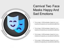 Carnival Two Face Masks Happy And Sad Emotions