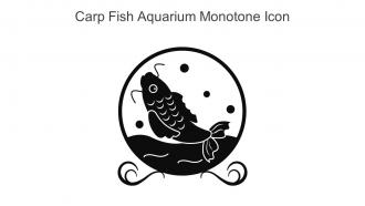 Carp Fish Aquarium Monotone Icon in powerpoint pptx png and editable eps format