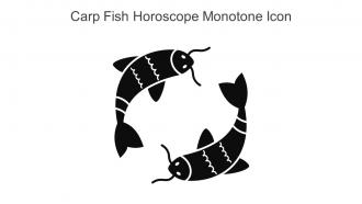 Carp Fish Horoscope Monotone Icon in powerpoint pptx png and editable eps format