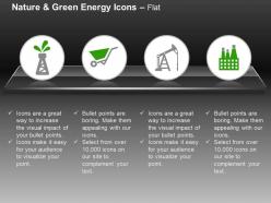 Cart crane building green energy plant ppt icons graphics