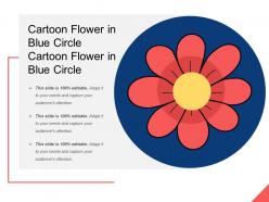 Cartoon Flower In Blue Circle Cartoon Flower In Blue Circle