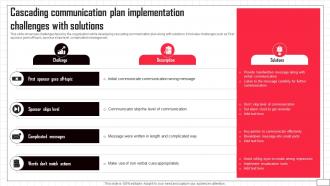 Cascading Communication Plan Implementation Challenges With Solutions