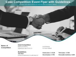 Case competition event flyer with guidelines