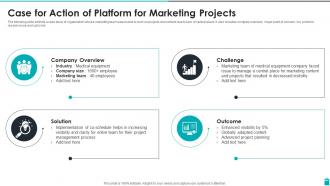 Case For Action Of Platform For Marketing Projects