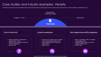 Case Studies And Industry Examples Verasity Role Of Blockchain In Media BCT SS
