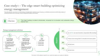 Case Study1 The Edge Smart Building Optimizing Energy IoT Energy Management Solutions IoT SS