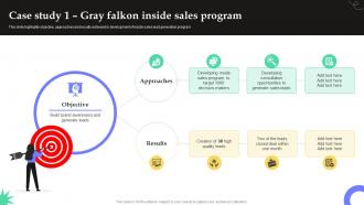 Case Study 1 Gray Falkon Inside Sales Program Fostering Growth Through Inside SA SS