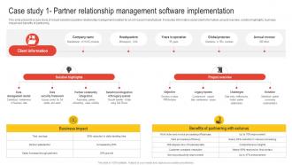 Case Study 1 Partner Relationship Management Software Implementation Nurturing Relationships
