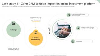 Case Study 2 Zoho CRM Customer Relationship Management Software Deployment SA SS