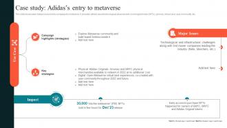Case Study Adidass Entry To Metaverse Using Experiential Advertising Strategy SS V